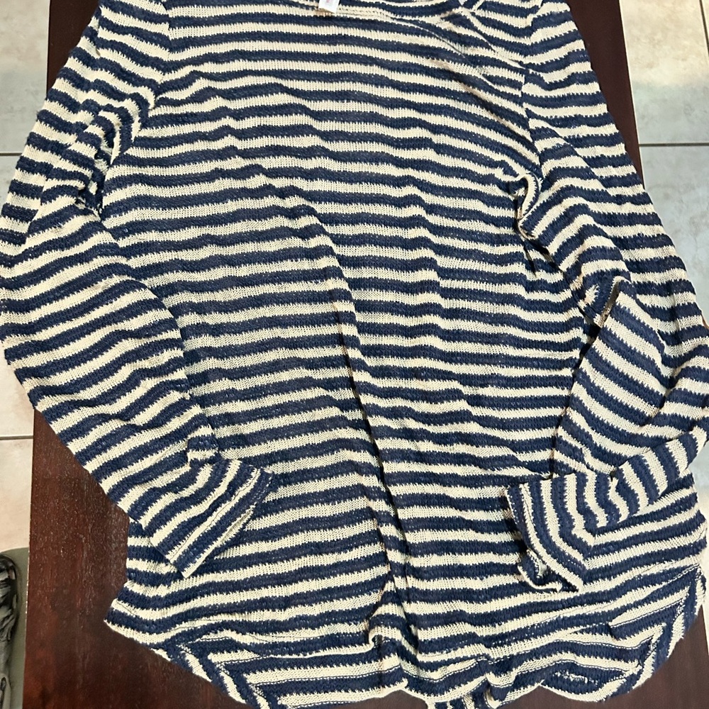 Striped Navy and beige  Women's Sweatshirt